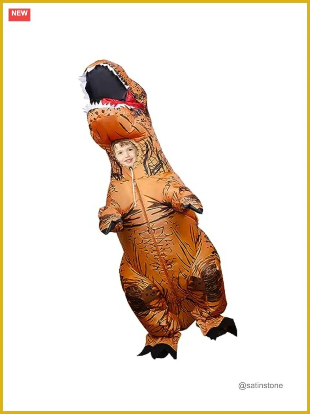 Inflatable T-Rex Dinosaur Costume for Kids Halloween Party Blow Up Dress Up